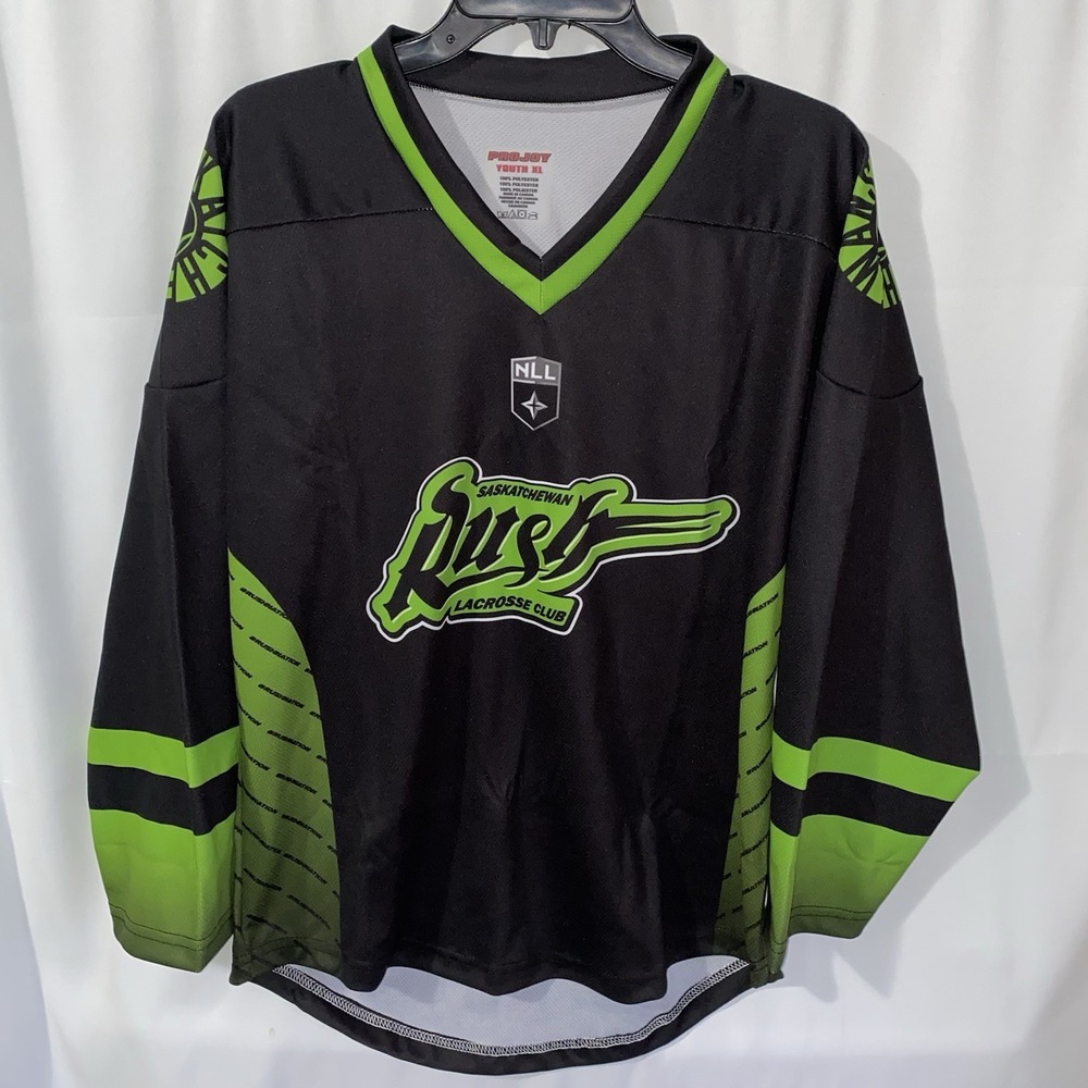 Saskatchewan‎ Rush NLL Lacrosse Jersey Black Youth Size XL ProJoy NWOT